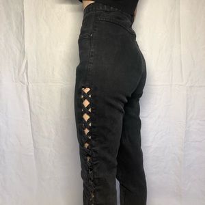 Black unique skinny jeans